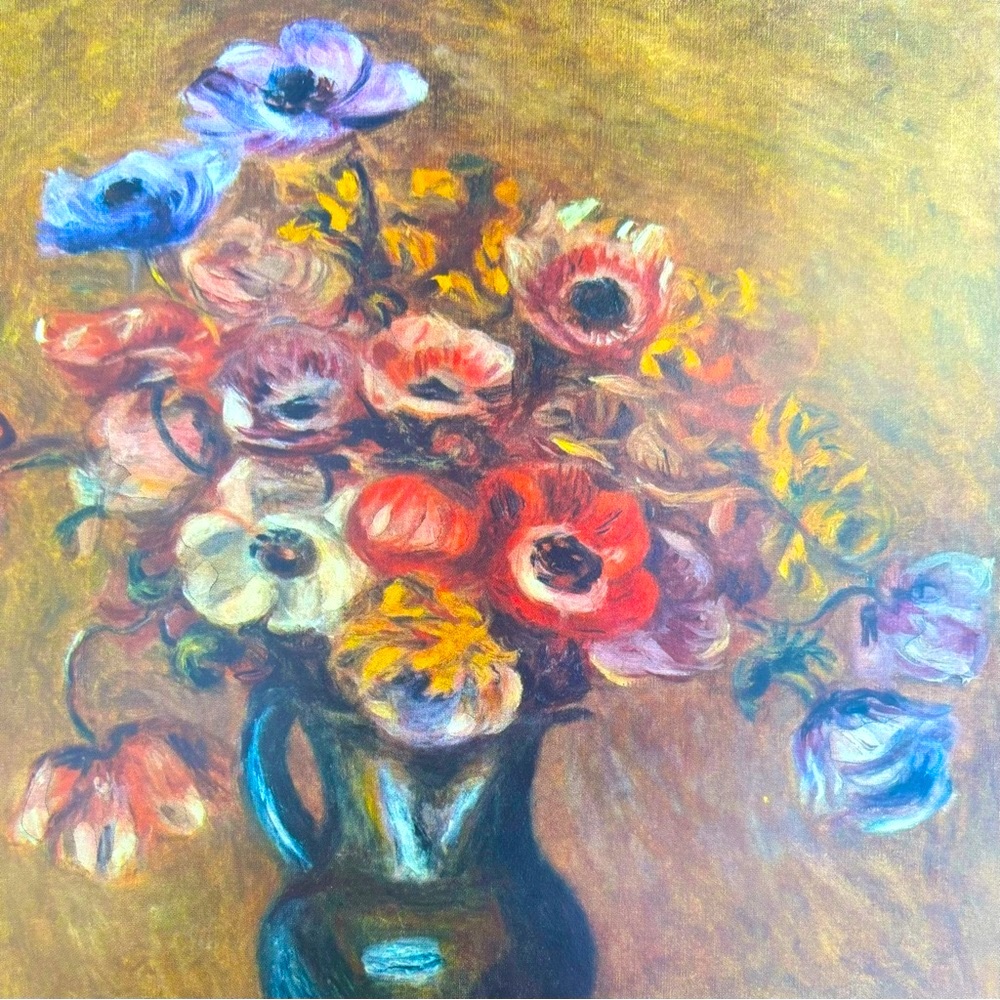 Artist Pierre-Auguste Renoir ANEMONES, 1898 Fine Art Print 50’s Vintage Original - Picture 3 of 4